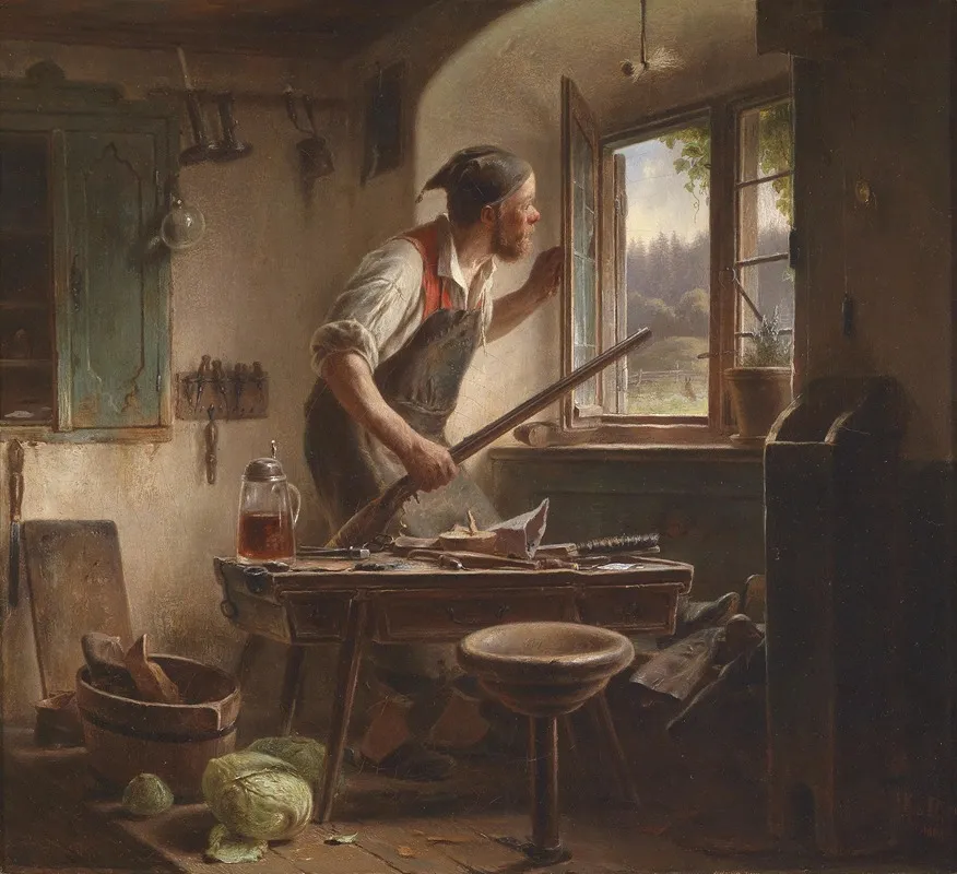 Der Wachsame Schuster Wall Art by Karl von Enhuber - High-Resolution Digital Print