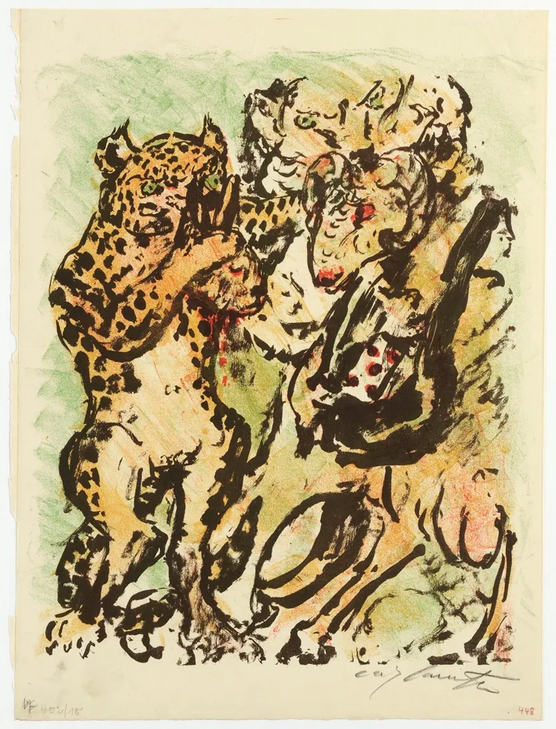 Der Widder Bokert Und Der Kater Hinze Holen Vor Konig Nobel Den Kopf Des Ermordeten Hasen Lampe Aus Dem Sack Wall Art by Lovis Corinth - High-Resolution Digital Print