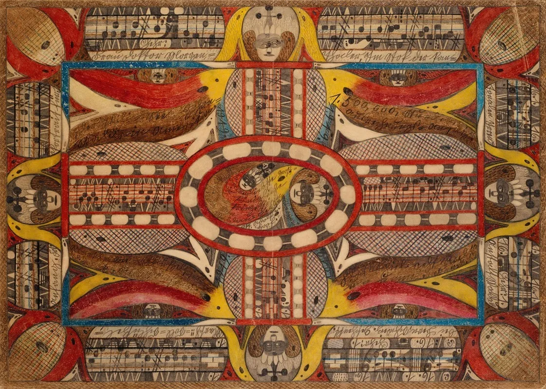 Der Wiliseezohrnwald In Amerika Und Krohnprinzessinn Wiegalinda Von Waldaufeldskt Adolfhoof Wall Art by Adolf Wölfli - High-Resolution Digital Print