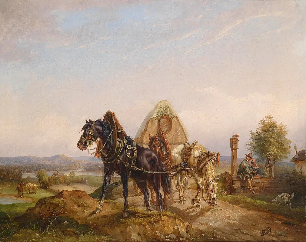 Der Zartliche Fuhrmann Wall Art by Carl Pischinger - High-Resolution Digital Print