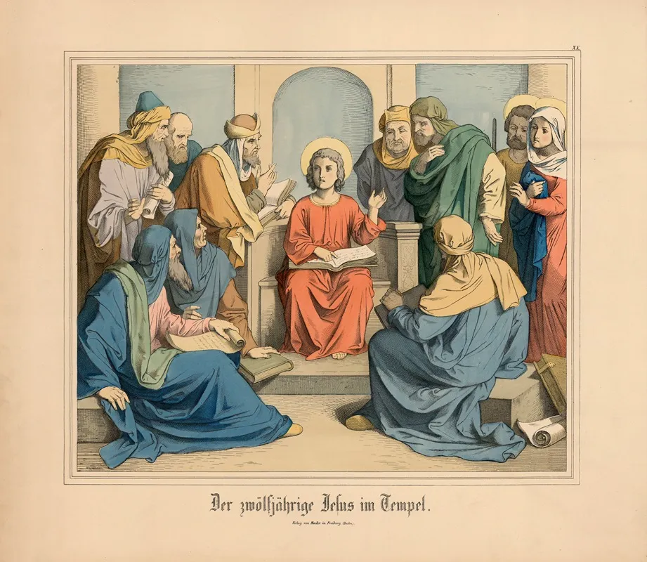 Der Zwolfjahrige Jesus Im Tempel 4 Wall Art by Johann Nepomuk Heinemann - High-Resolution Digital Print