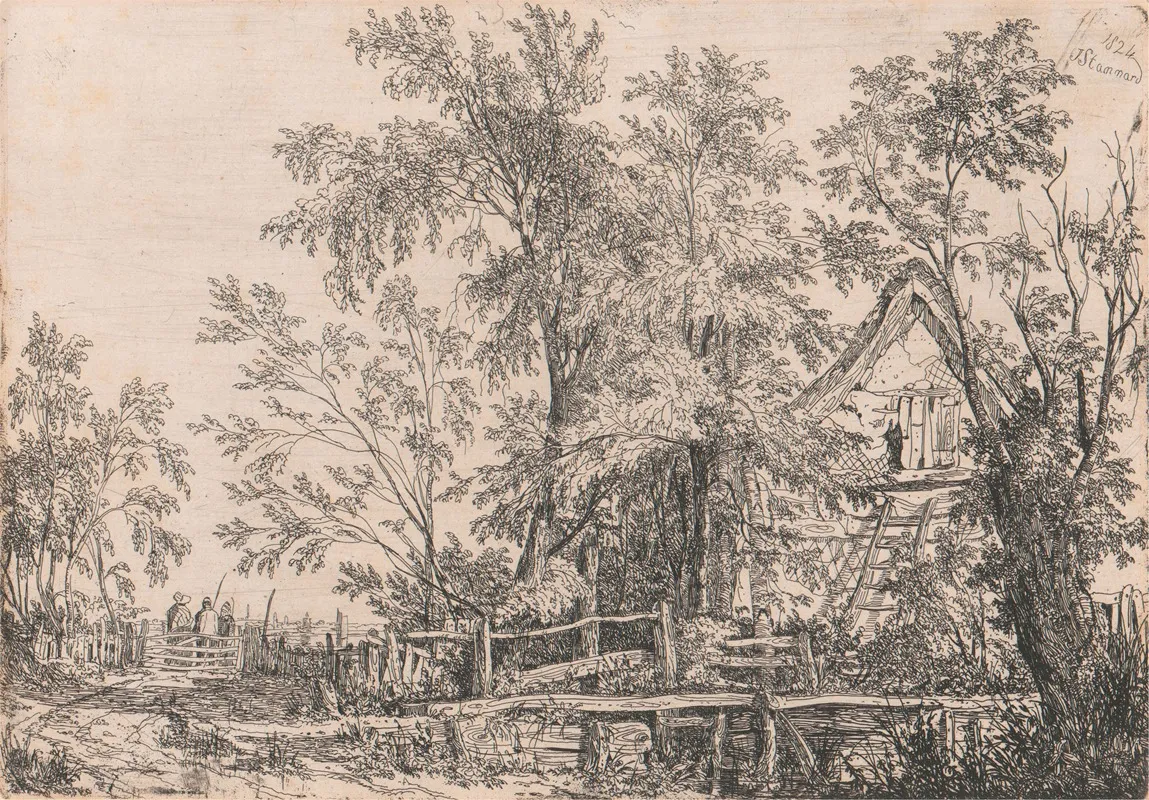Derelict Cottage In Landscape With Figures Wall Art by Joseph Stannard - High-Resolution Digital Print