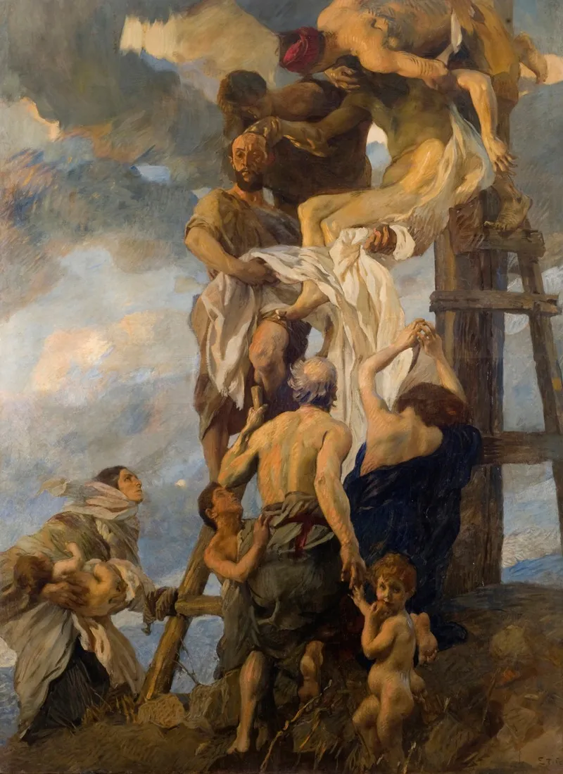 Descent From The Cross 18 Wall Art by Ettore Tito - High-Resolution Digital Print