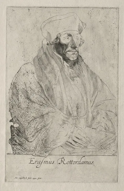 Desiderius Erasmus Of Rotterdam Wall Art by Anthony van Dyck - High-Resolution Digital Print
