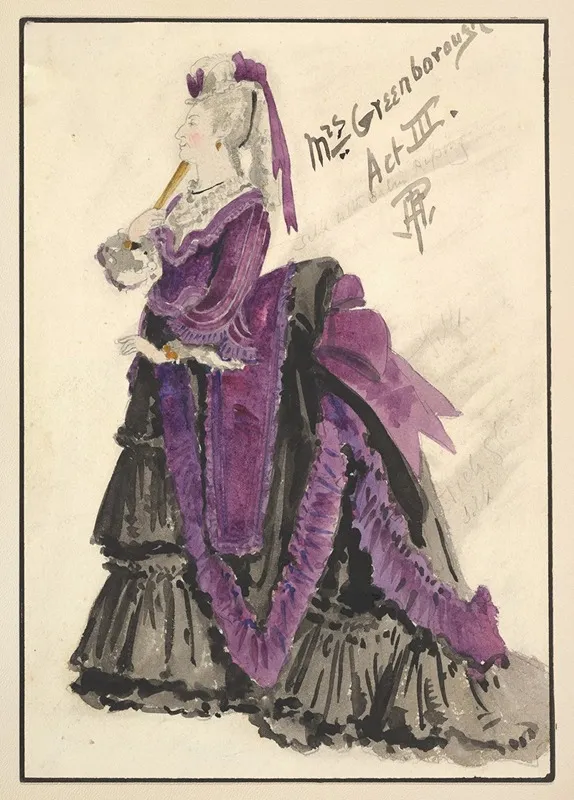 Design Costume For Mrs Greenborough Act Iii Wall Art by Percy Anderson - High-Resolution Digital Print