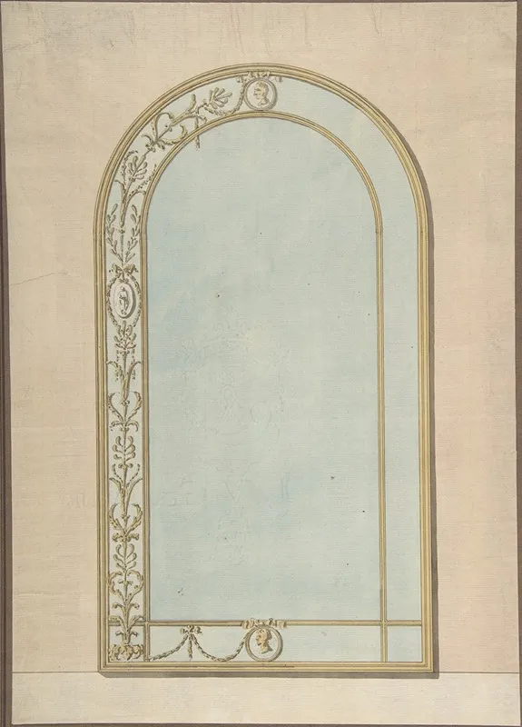 Design For A A Mirror With A Rounded Top Wall Art by John Yenn - High-Resolution Digital Print