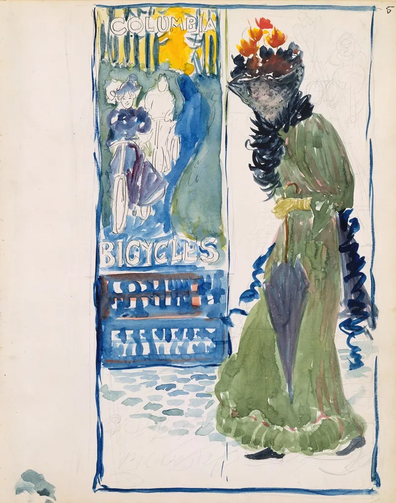 Design For A Bicycle Poster by Maurice Prendergast - High-Resolution Digital Print