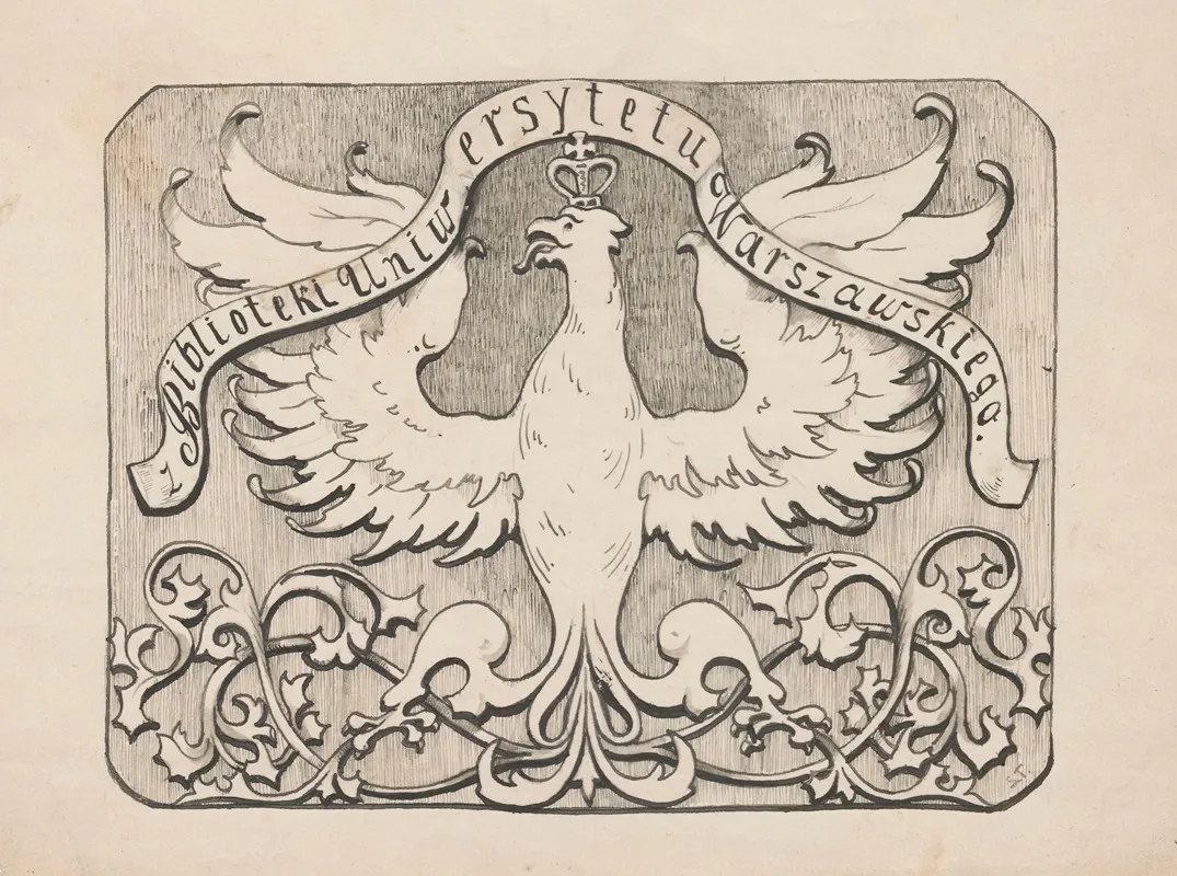 Design For A Bookplate Of The University Of Warsaw Library 15 Wall Art by Ludwik Turski - High-Resolution Digital Print