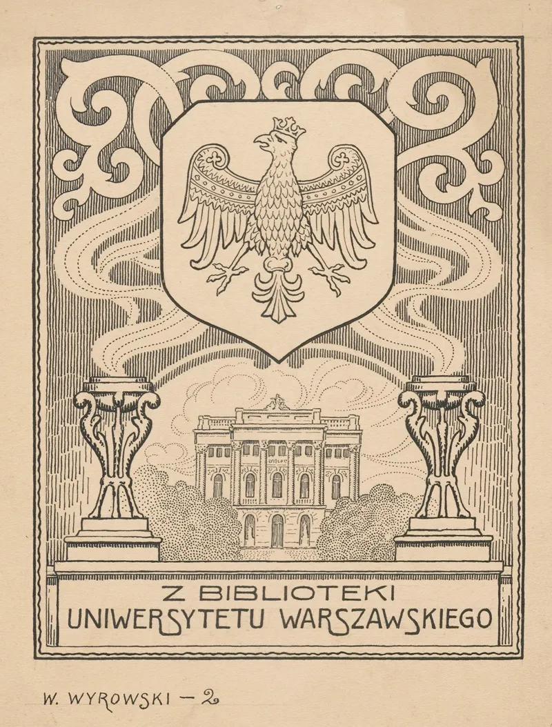 Design For A Bookplate Of The University Of Warsaw Library 17 Wall Art by W. Wyrowski - High-Resolution Digital Print