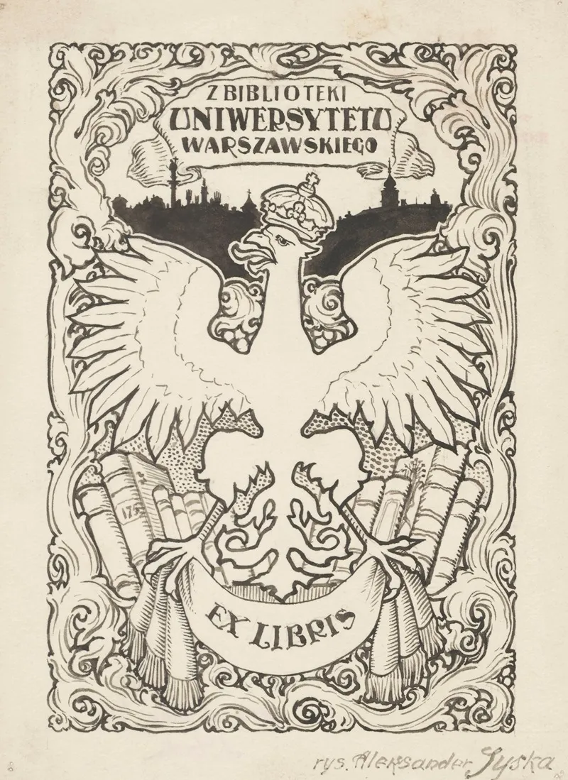 Design For A Bookplate Of The University Of Warsaw Library 2