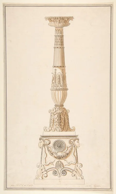 Design For A Candlestick Wall Art by Adolph-Jean LaVergne - High-Resolution Digital Print