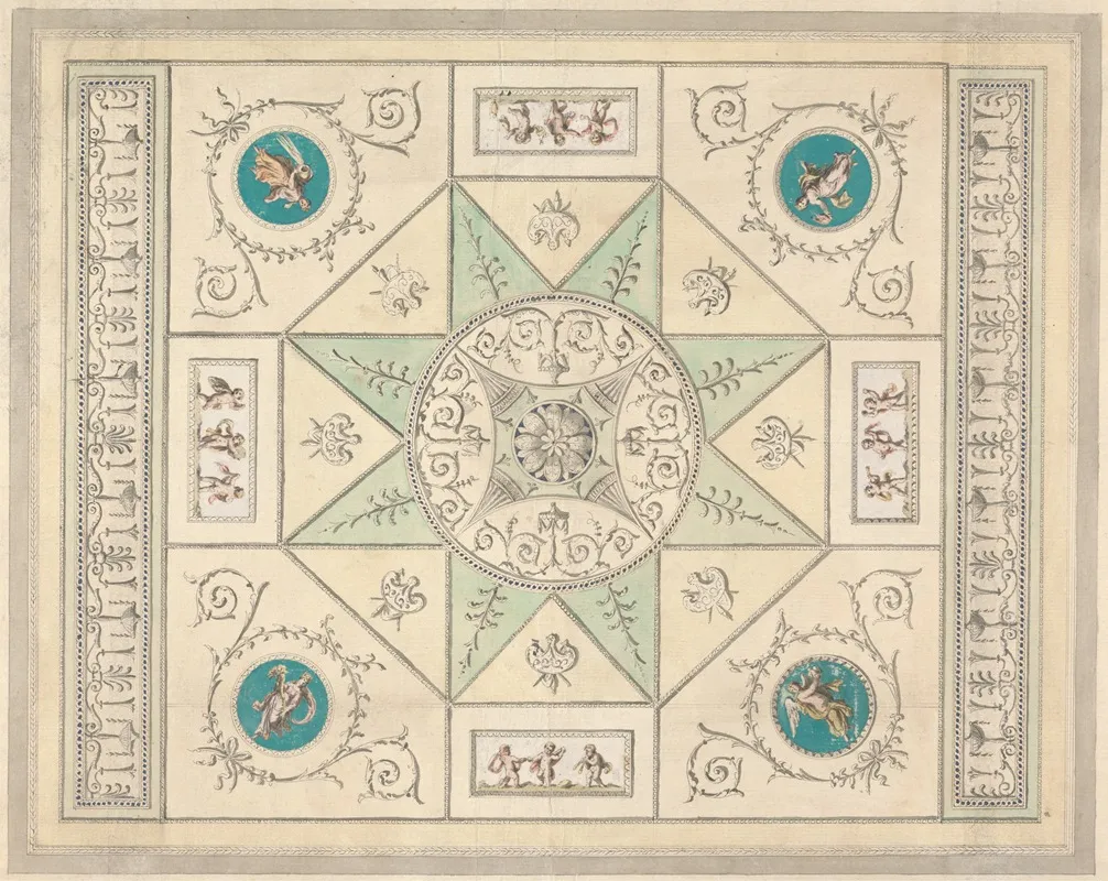 Design For A Ceiling 28 Wall Art by George Richardson - High-Resolution Digital Print