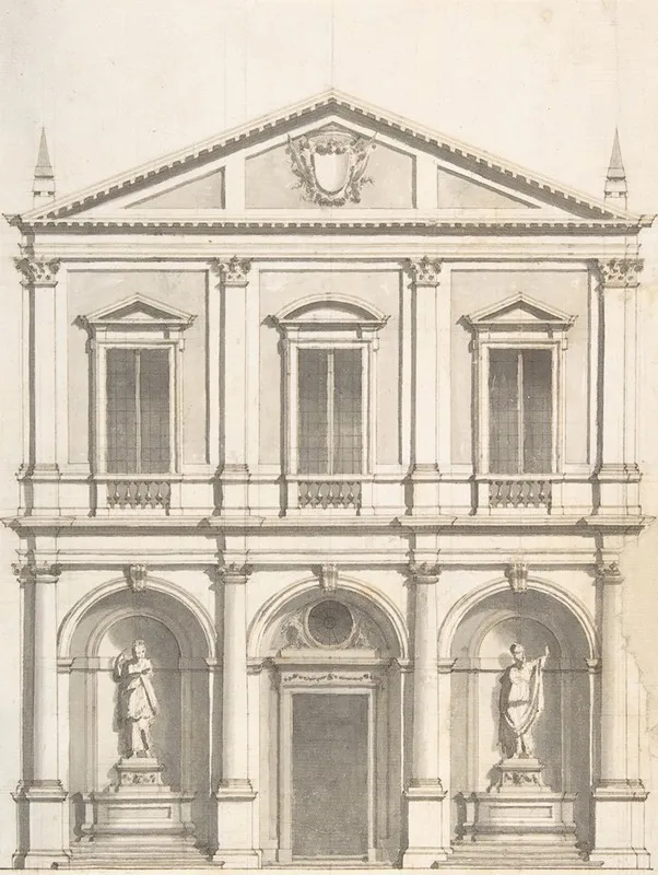 Design For A Church Facade Wall Art by Giuseppe Jarmorini - High-Resolution Digital Print