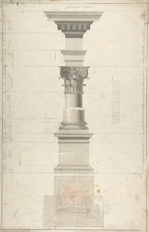 Design For A Column In Roman Order Wall Art by Maximilian Hardmuth - High-Resolution Digital Print