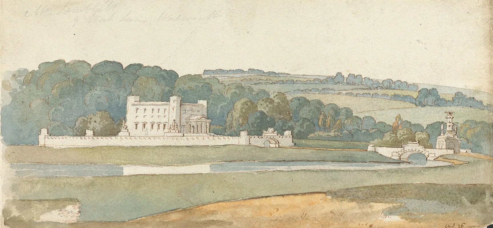 Design For A Country Mansion Wall Art by James Playfair - High-Resolution Digital Print