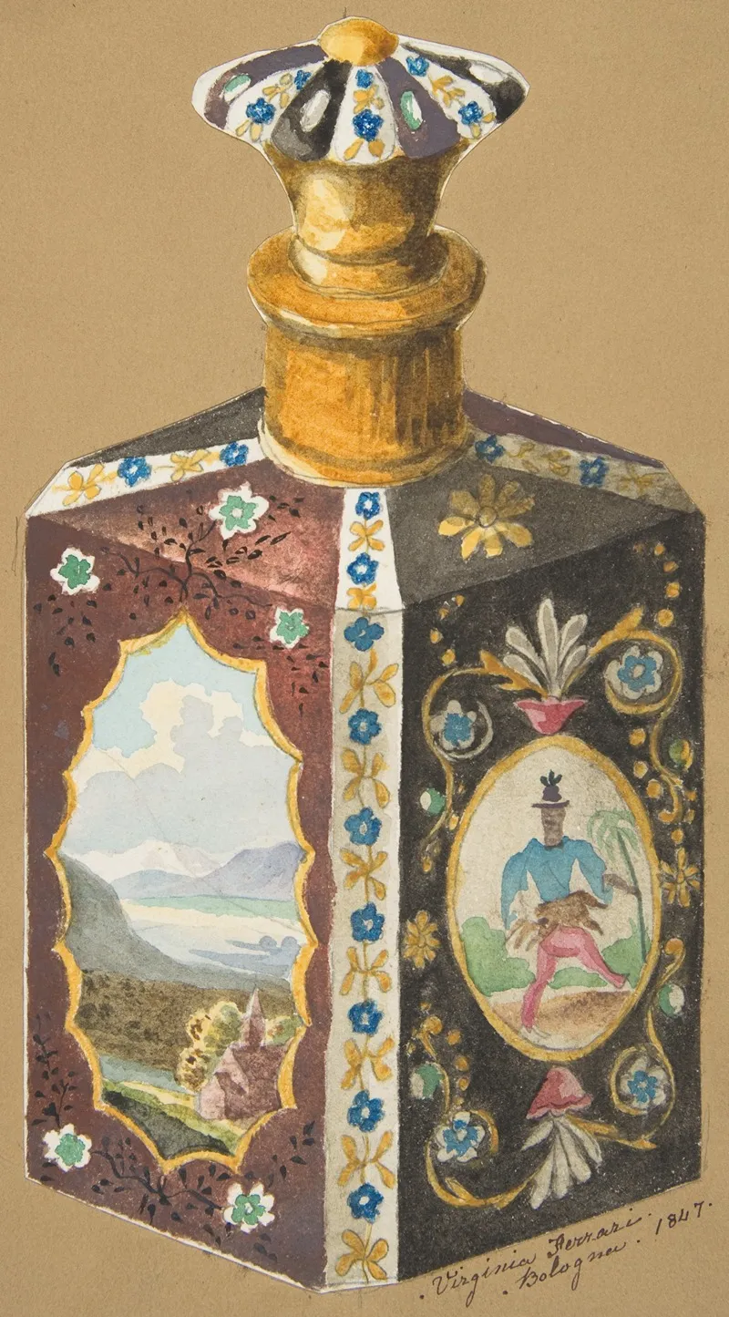 Design For A Decanter Wall Art by Virginia Ferrari - High-Resolution Digital Print
