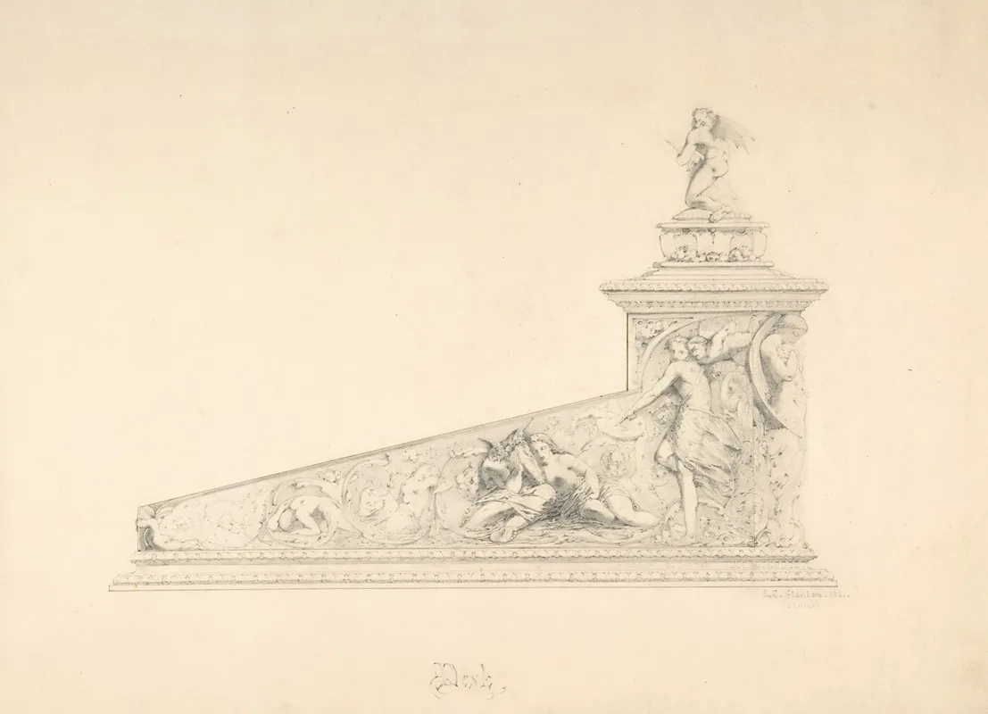 Design For A Desk With Decorations From A Midsummer Nights Dream Wall Art by G. Clark Stanton - High-Resolution Digital Print