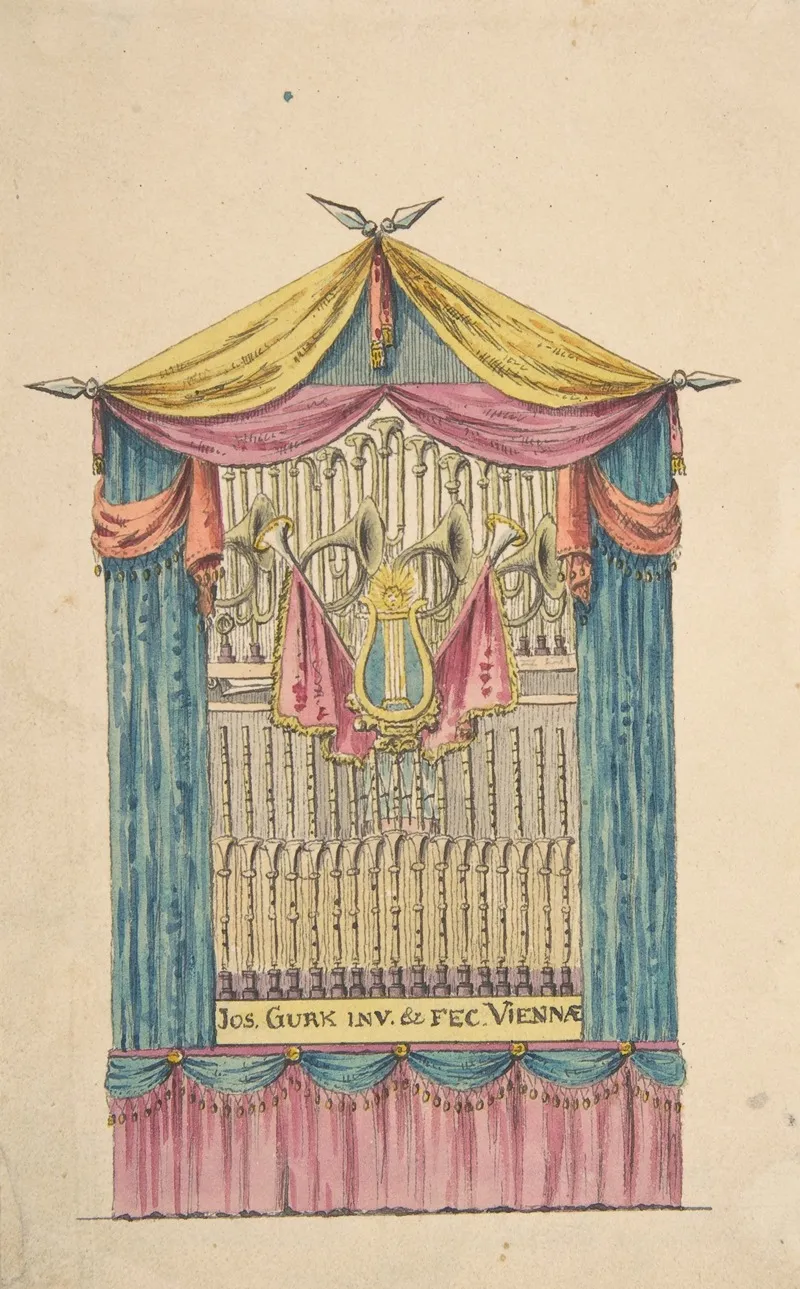 Design For A Fanciful Organ Wall Art by Joseph Ignaz Gurk - High-Resolution Digital Print