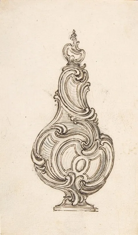 Design For A Flask Wall Art by Juste Aurèle Meissonnier - High-Resolution Digital Print
