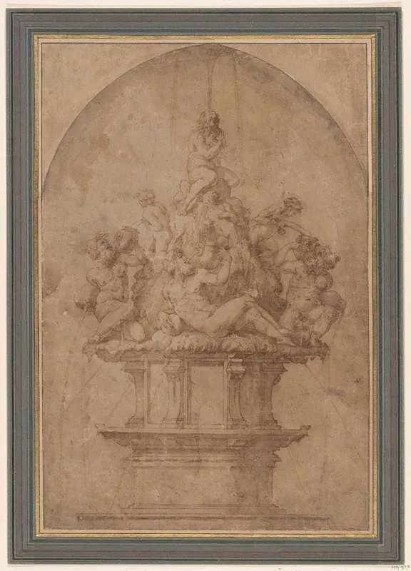 Design For A Fountain With River Gods And Nymphs
