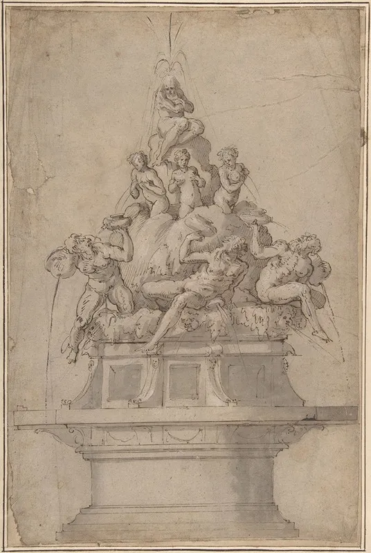 Design For A Fountain With Rivergods And Nymphs
