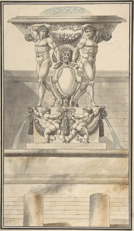 Design For A Fountain Wall Art by Charles Pierre Joseph Normand - High-Resolution Digital Print