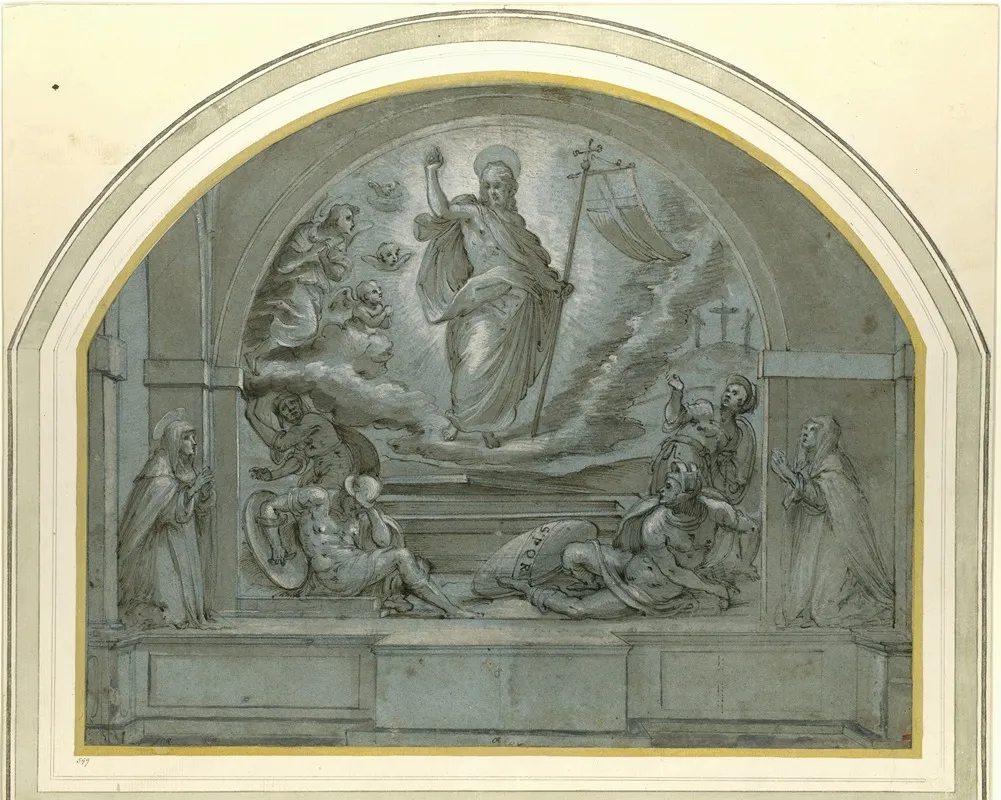 Design For A Frescoed Altarpiece Of The Resurrection Wall Art by Tommaso d'Antonio Manzuoli - High-Resolution Digital Print