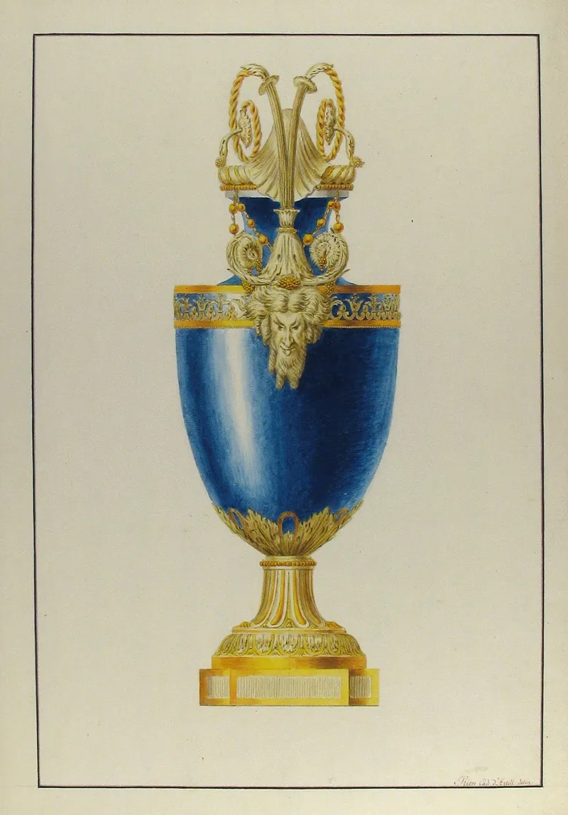 Design For A Gilt Bronze Urn Wall Art by George Heinrich von Kirn - High-Resolution Digital Print