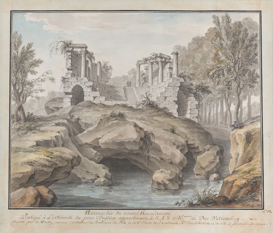 Design For A Naumachia In The Gardens At Chateau Denghien Belgium