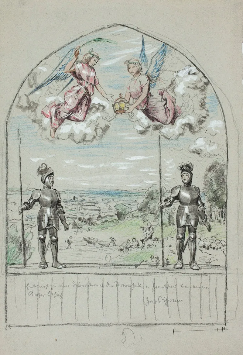Design For A Painting Painted On The Occasion Of The Visit Of Emperor Wilhelm Ii To Frankfurt