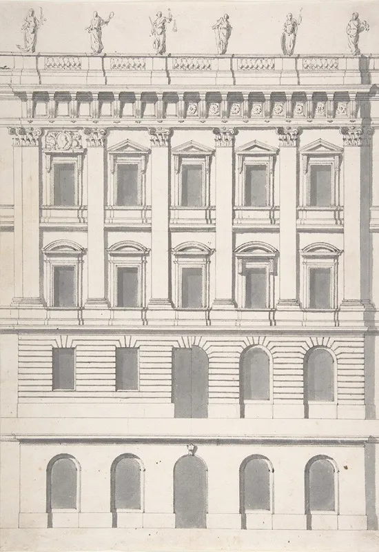 Design For A Palace Facade Wall Art by Carl Hårleman - High-Resolution Digital Print