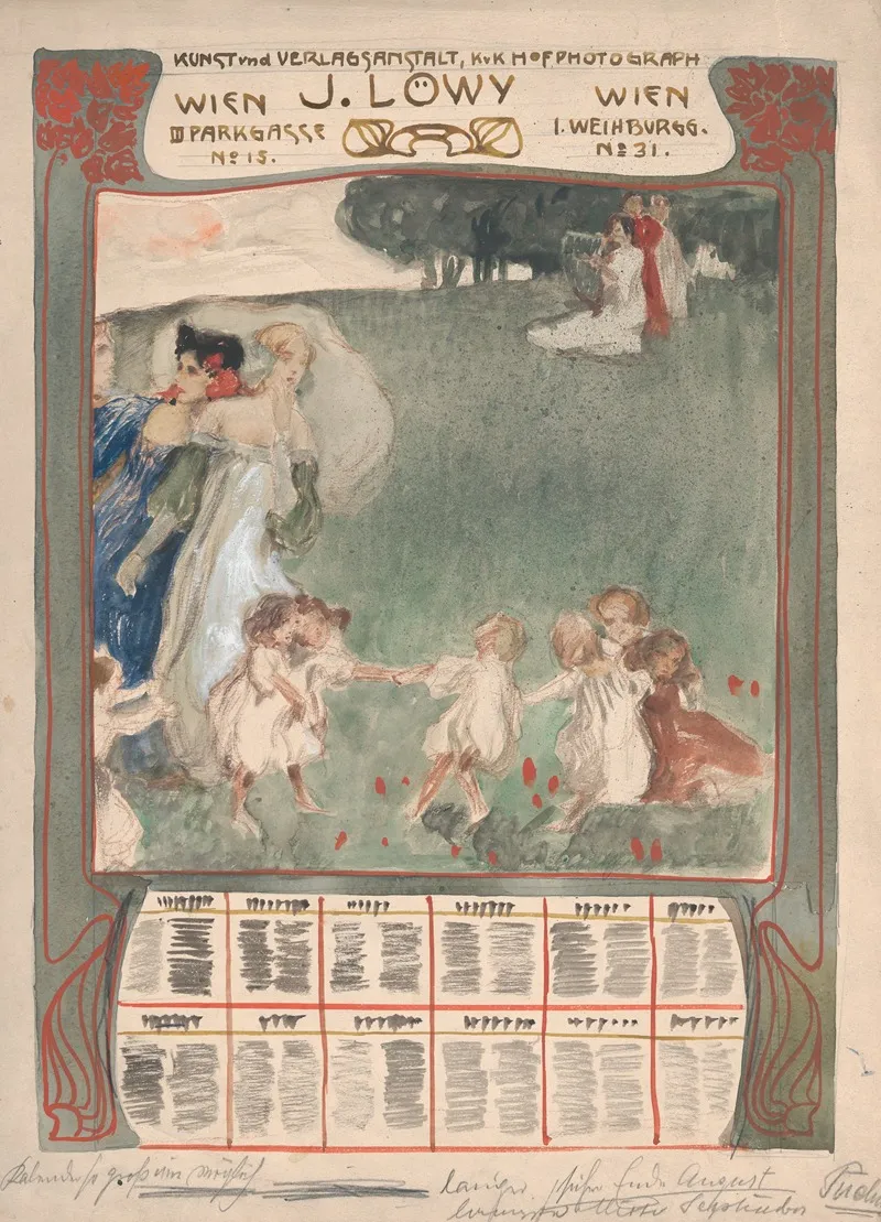Design For A Poster Of Calendar For J Lowy Vienna