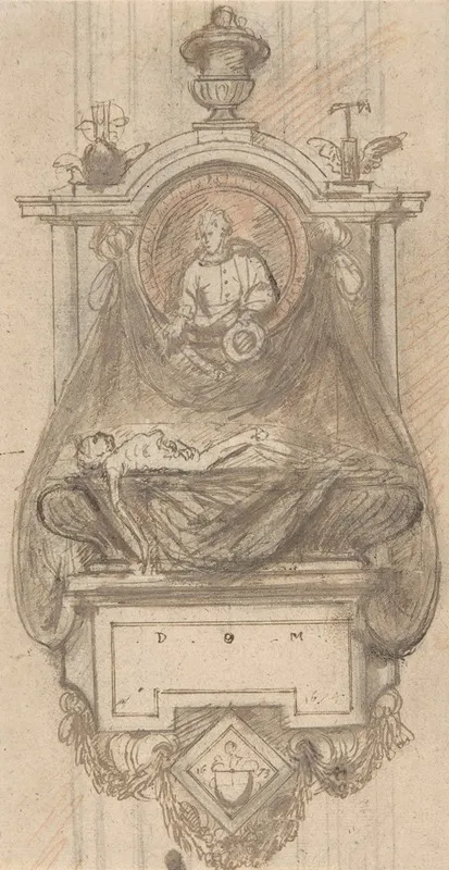 Design For A Sepulchral Monument With A Portrait Bust Wall Art by Hendrik-Frans Verbruggen - High-Resolution Digital Print