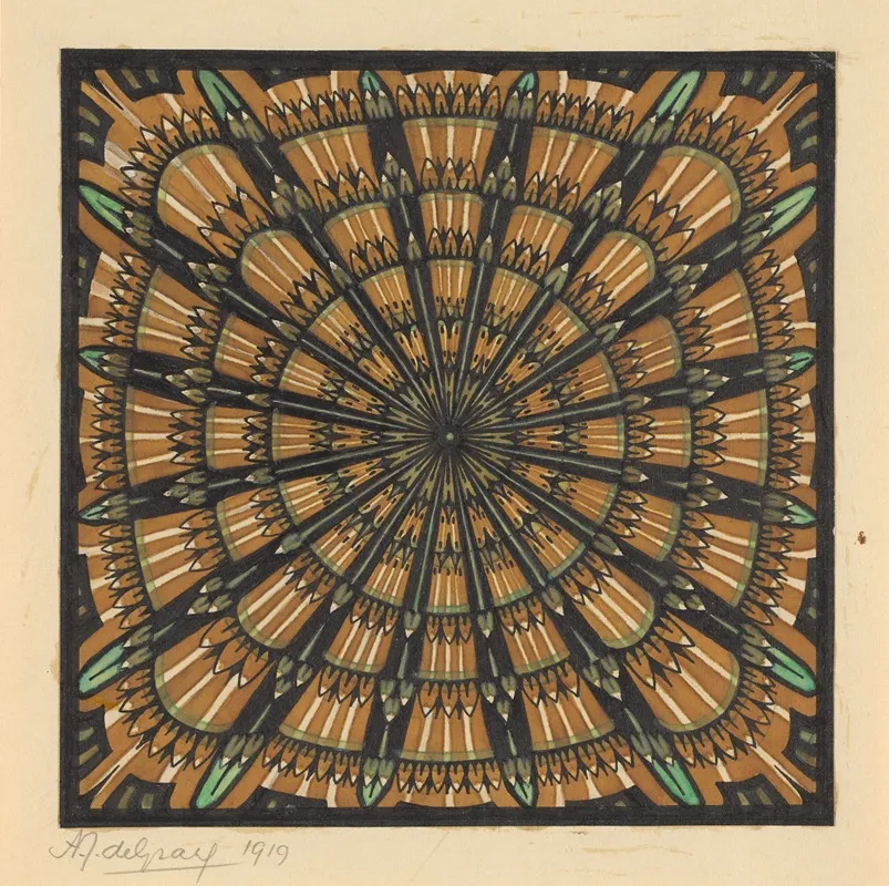 Design For A Square Rug Wall Art by Julie de Graag - High-Resolution Digital Print