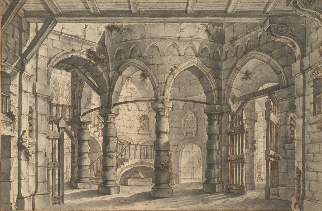 Design For A Stage Set 11 Wall Art by Giovanni Maria Quaglio I - High-Resolution Digital Print