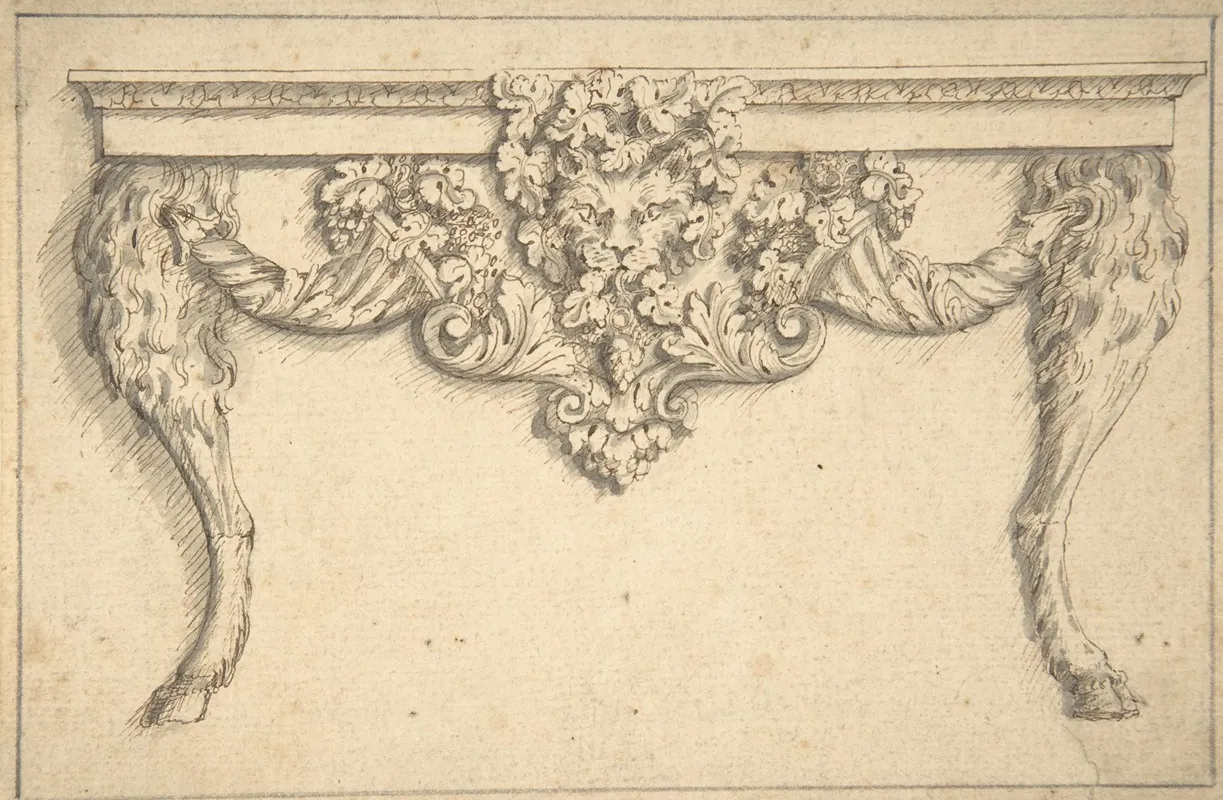 Design For A Table With A Cat Mask And Goat Legs Wall Art by John Payne - High-Resolution Digital Print
