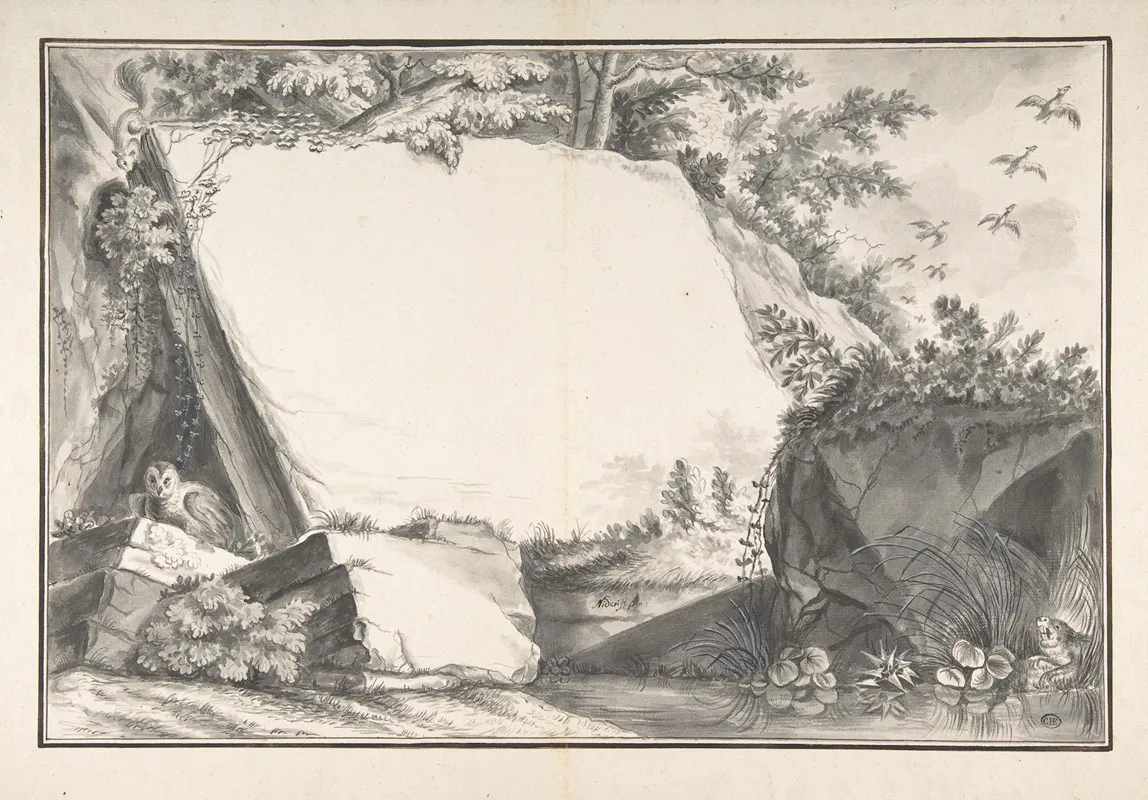 Design For A Title Page Rocks And Animals Wall Art by Joseph Martin Nideröst - High-Resolution Digital Print