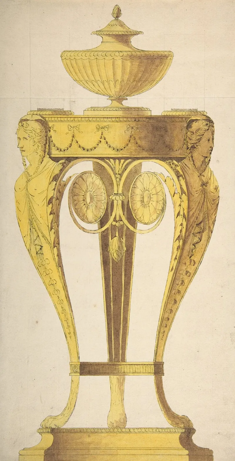 Design For A Torchere Or Perfume Burner Wall Art by Henry Holland - High-Resolution Digital Print