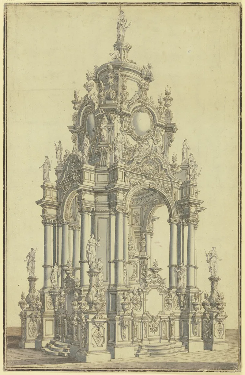 Design For An Altar 5 Wall Art by Alessandro Bibbiena - High-Resolution Digital Print