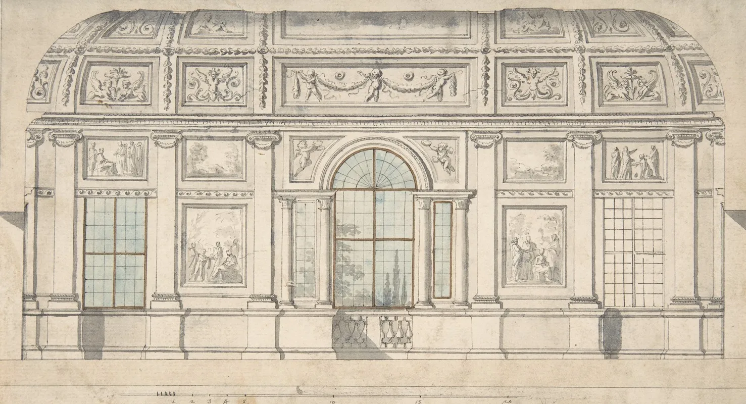 Design For An Architectural Interior Wall Art by Pierre Nicolas Ransonnette - High-Resolution Digital Print