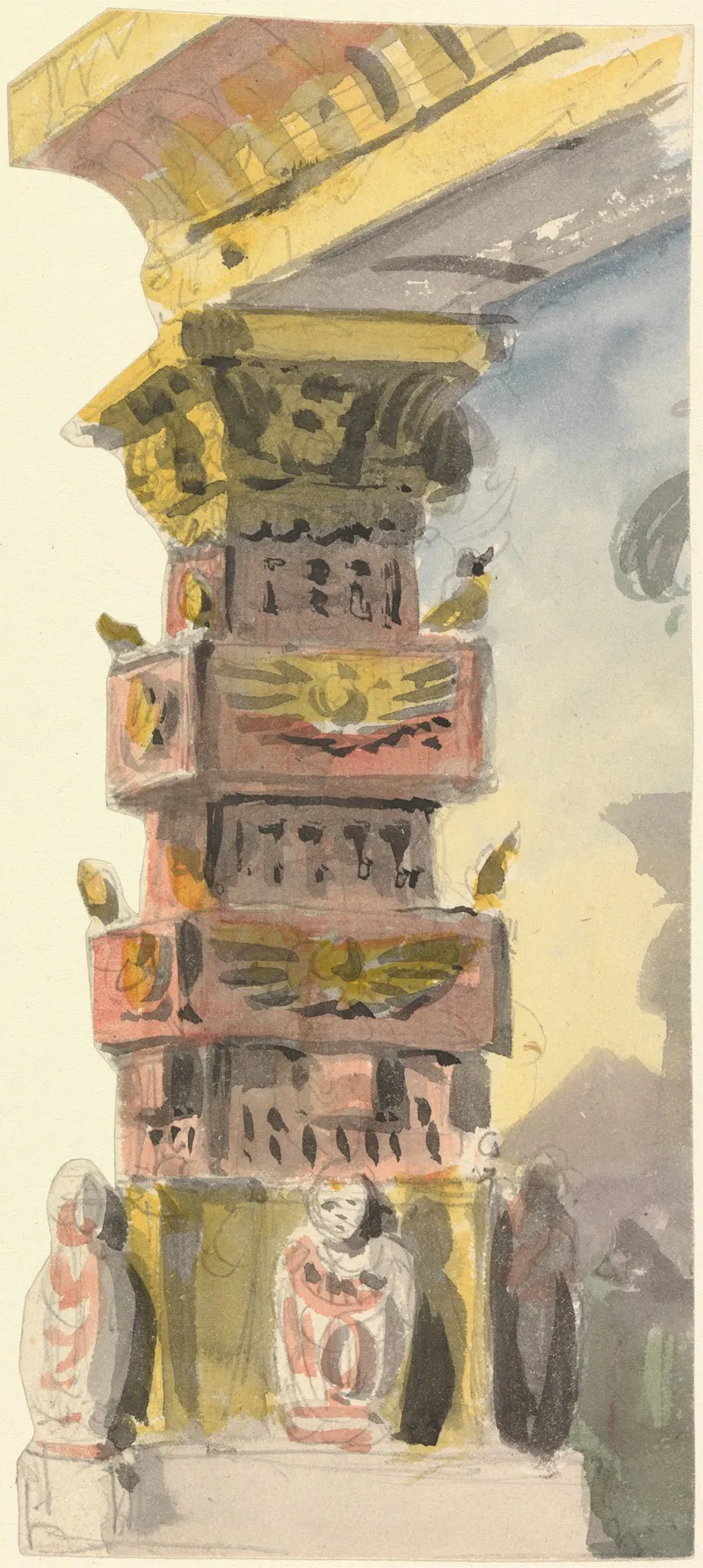 Design For An Egyptian Column 3 Wall Art by Thomas Grieve - High-Resolution Digital Print