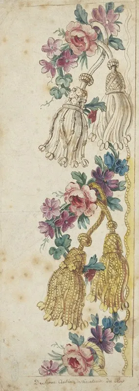 Design For An Embroidered Border Wall Art by Charles Germain de Saint-Aubin - High-Resolution Digital Print