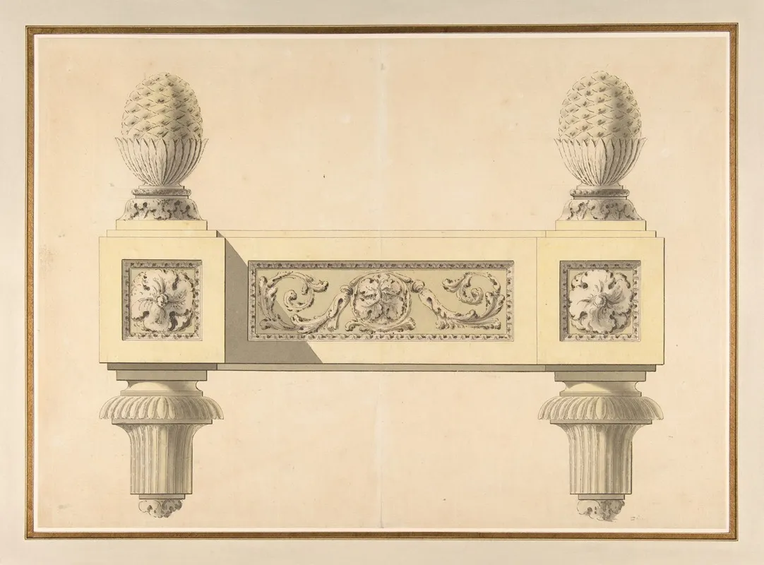 Design For Andirons Wall Art by Jean Louis Prieur le Jeune - High-Resolution Digital Print