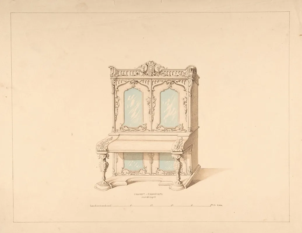 Design For Cabinet Pianoforte Arabesque Style
