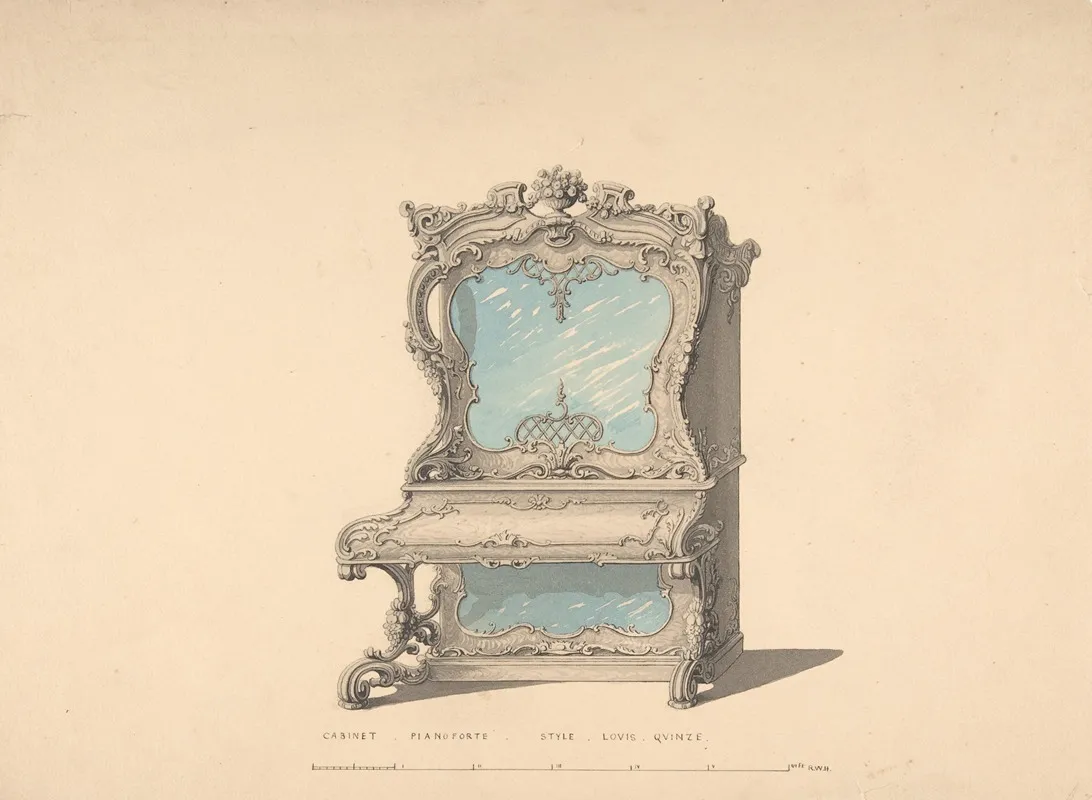 Design For Cabinet Pianoforte Louis Quinze Style