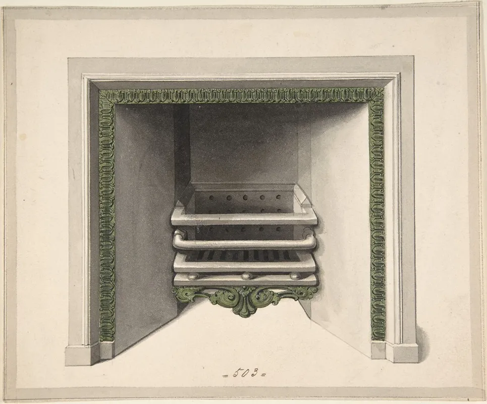 Design For Cast Iron Grate With Eagles Grasping Snakes Wall Art by Benjamin Dean Wyatt - High-Resolution Digital Print