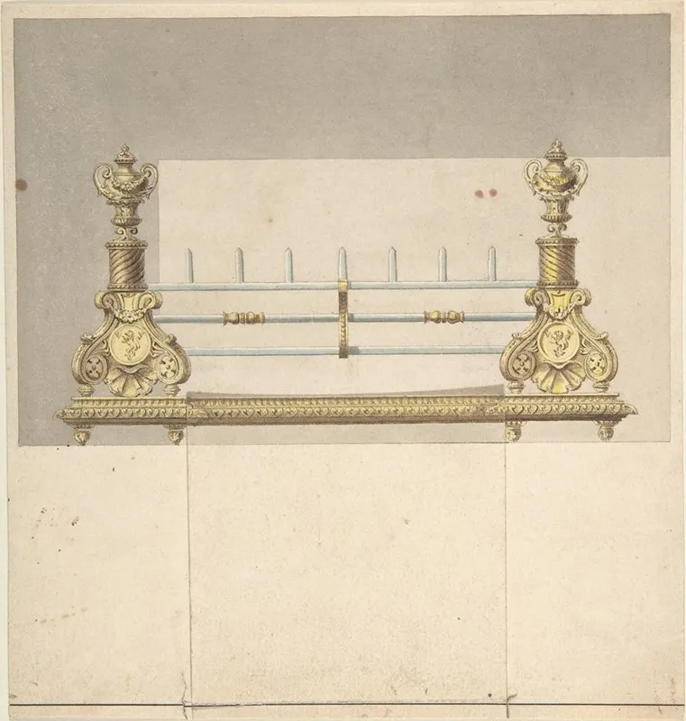 Design For Cast Iron Grate With Green Metal Surround 2 Wall Art by Benjamin Dean Wyatt - High-Resolution Digital Print