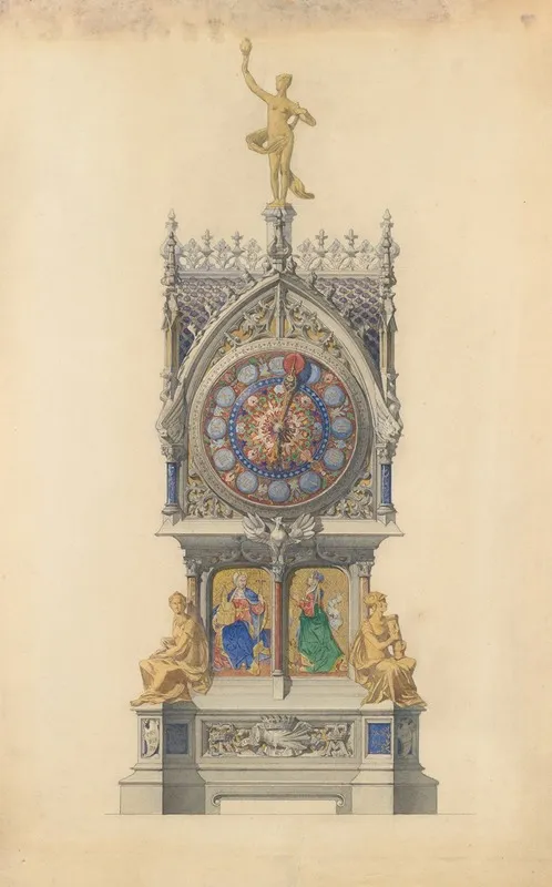 Design For Enameled Clock Wall Art by Lucien Falize - High-Resolution Digital Print
