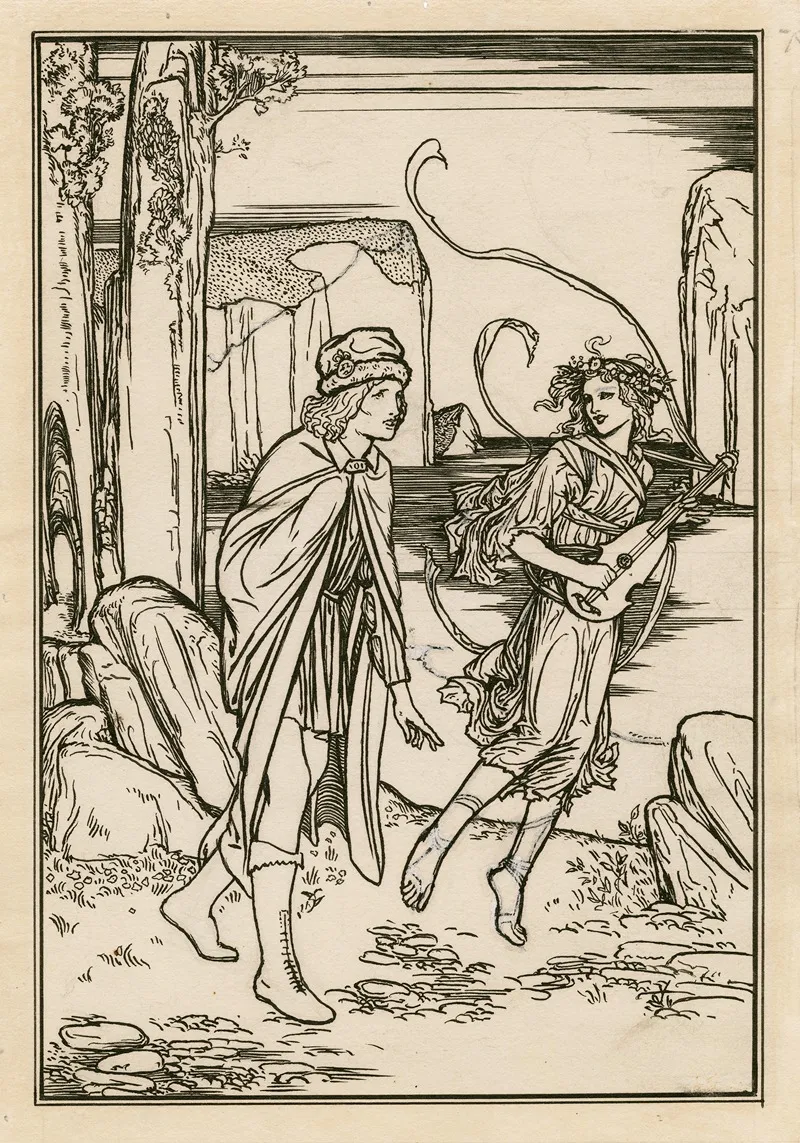 Design For Full Page Illustration To Act 1 Scene 2 Of Bells Edition Of The Tempest