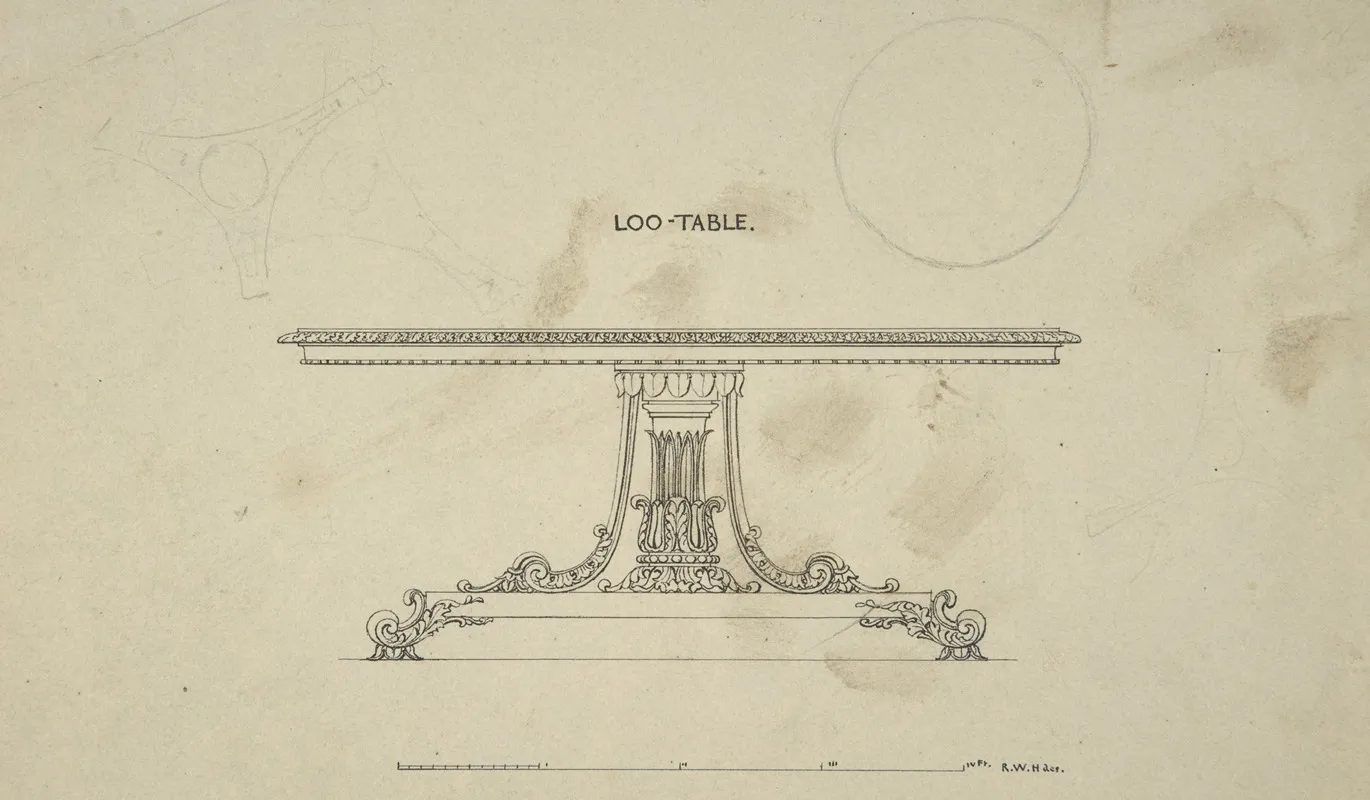 Design For Loo Table With Plans Of Top And Pedestal